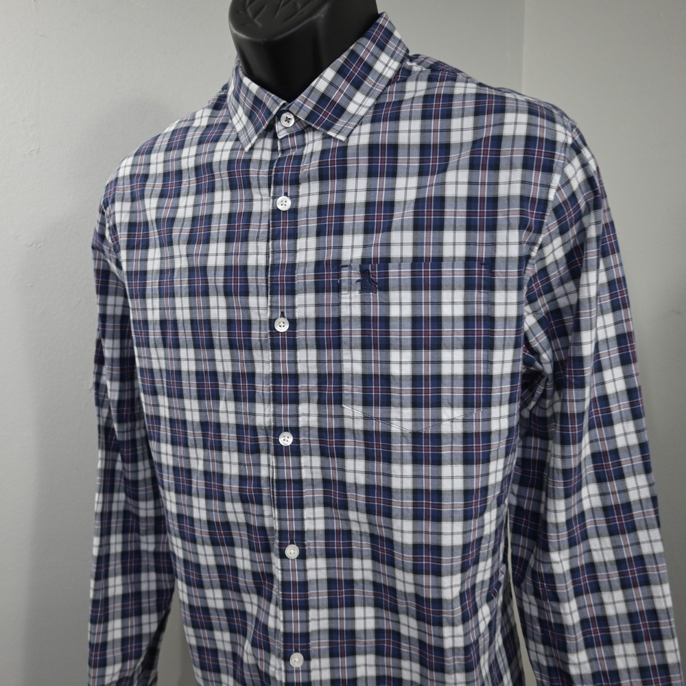 Penguin Heritage Slim Fit Button Up Shirt Plaid Long Sleeve Mens Size Large - Picture 2 of 11